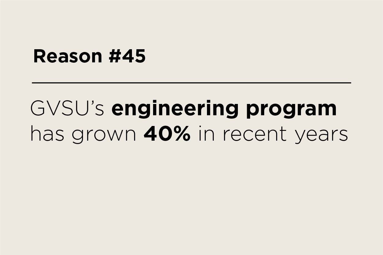 GVSU&#8217;s engineering program has grown 40% in recent years